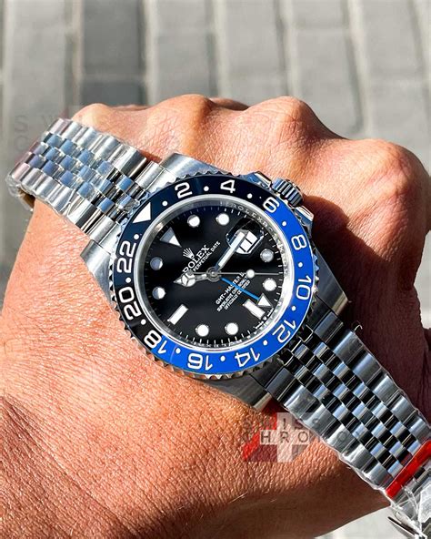 rolex gmt batman jubilee on wrist|Rolex Batman wrist.